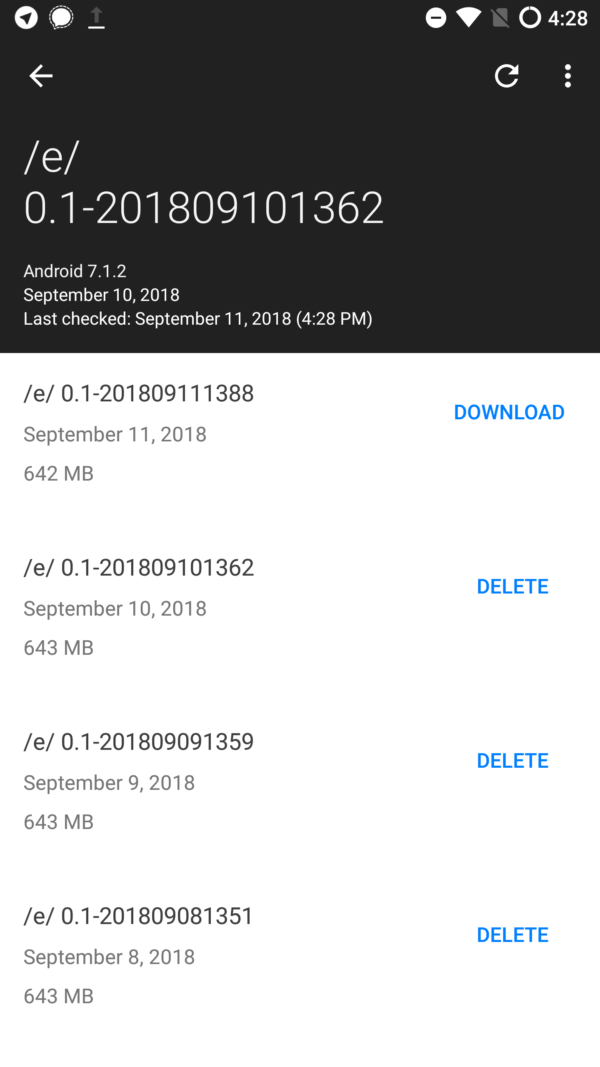 OTA (Over the air) system updates in /e/